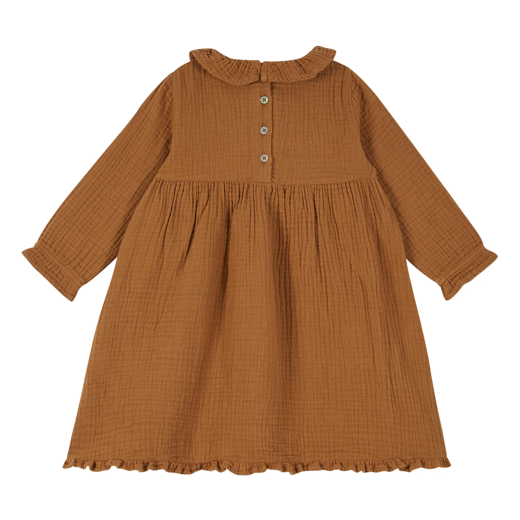 Cotton Muslin Dress | Camel- Product image n°1