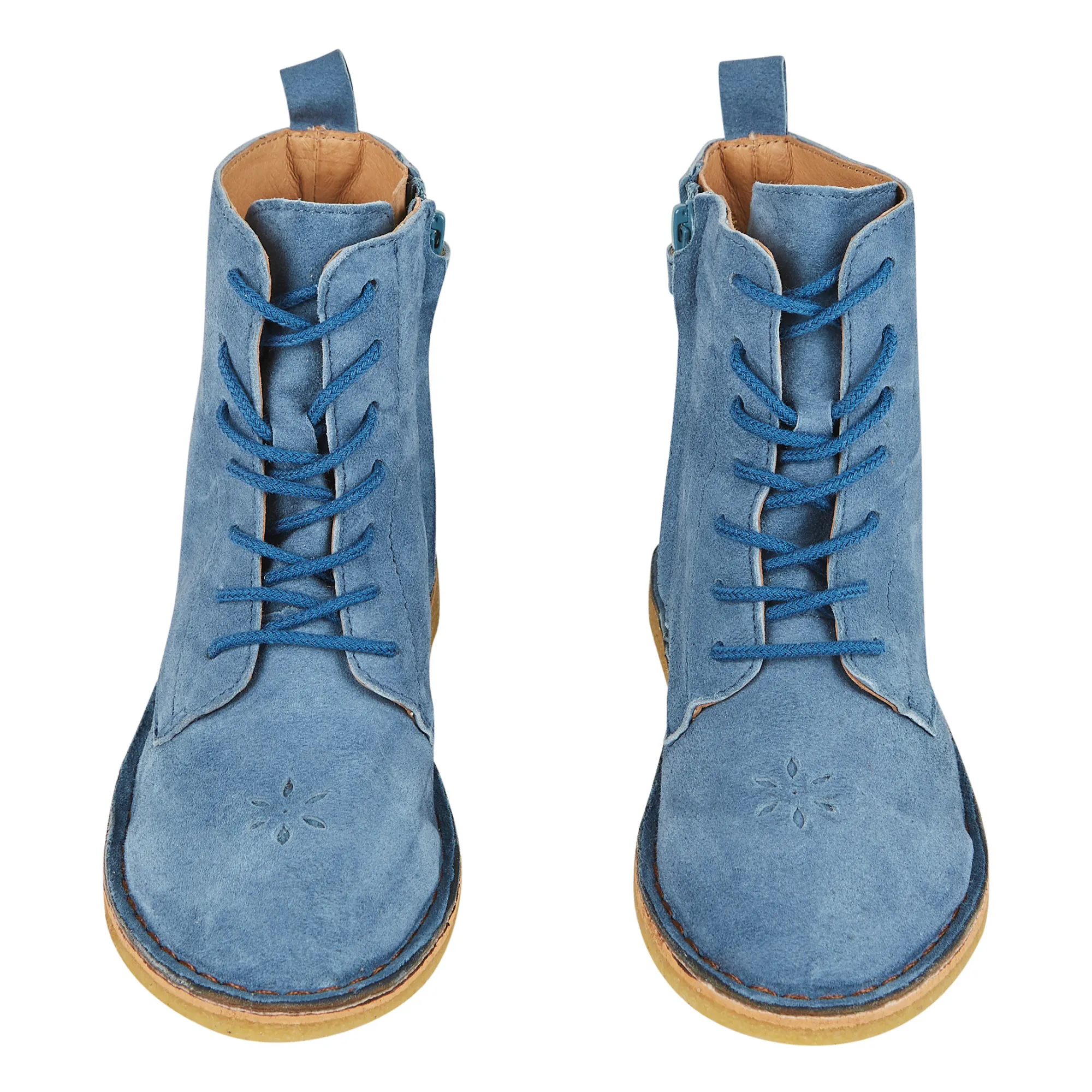 Emile Et Ida Light Blue Emi Leather Lace-Up Boots