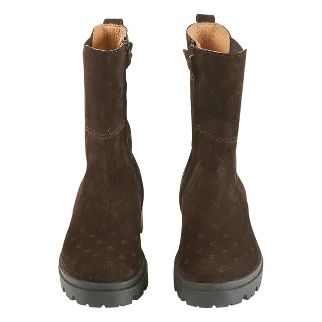 Leder-Boots Nieten Alphonse | Schokoladenbraun