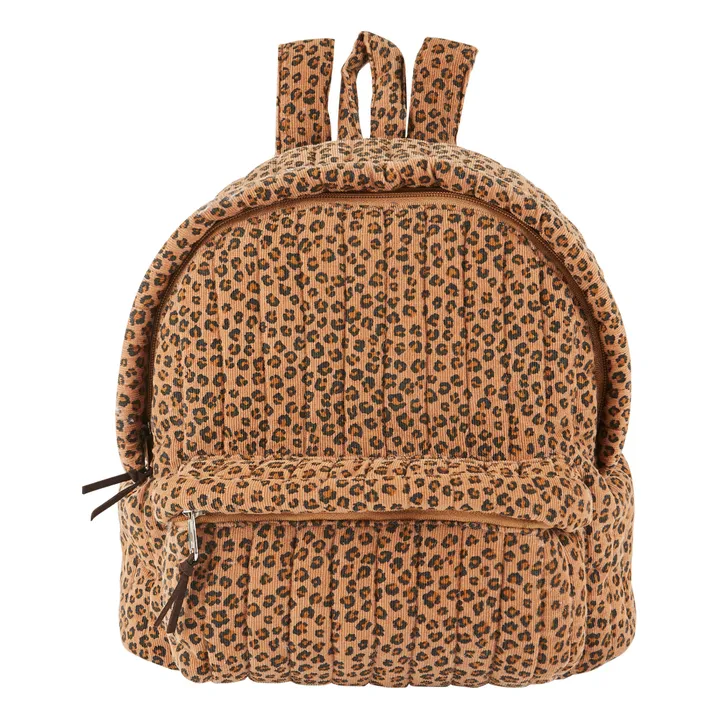 Emile et Ida Corduroy Leopard Print Backpack Emile et Ida x