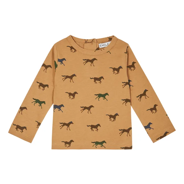 T-Shirt Coton Bio Chevaux | Camel