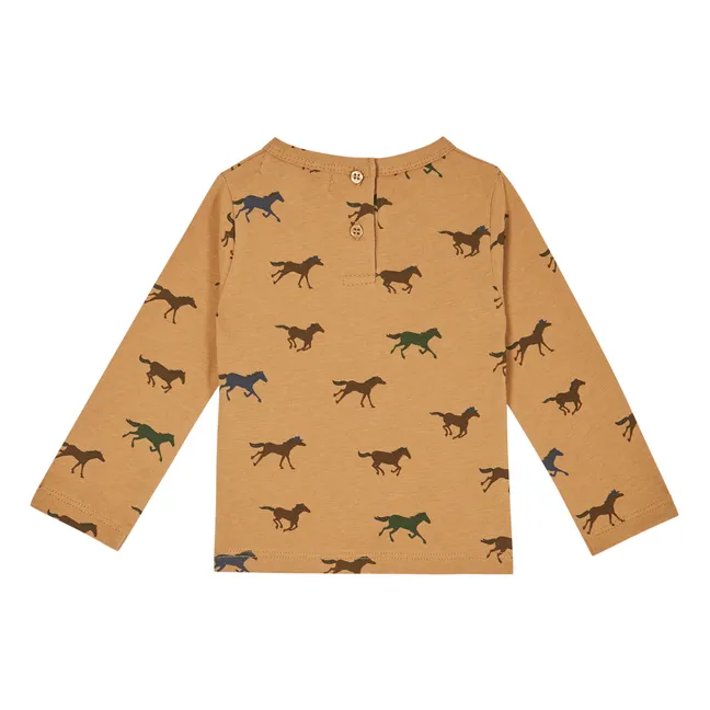 T-Shirt Coton Bio Chevaux | Camel