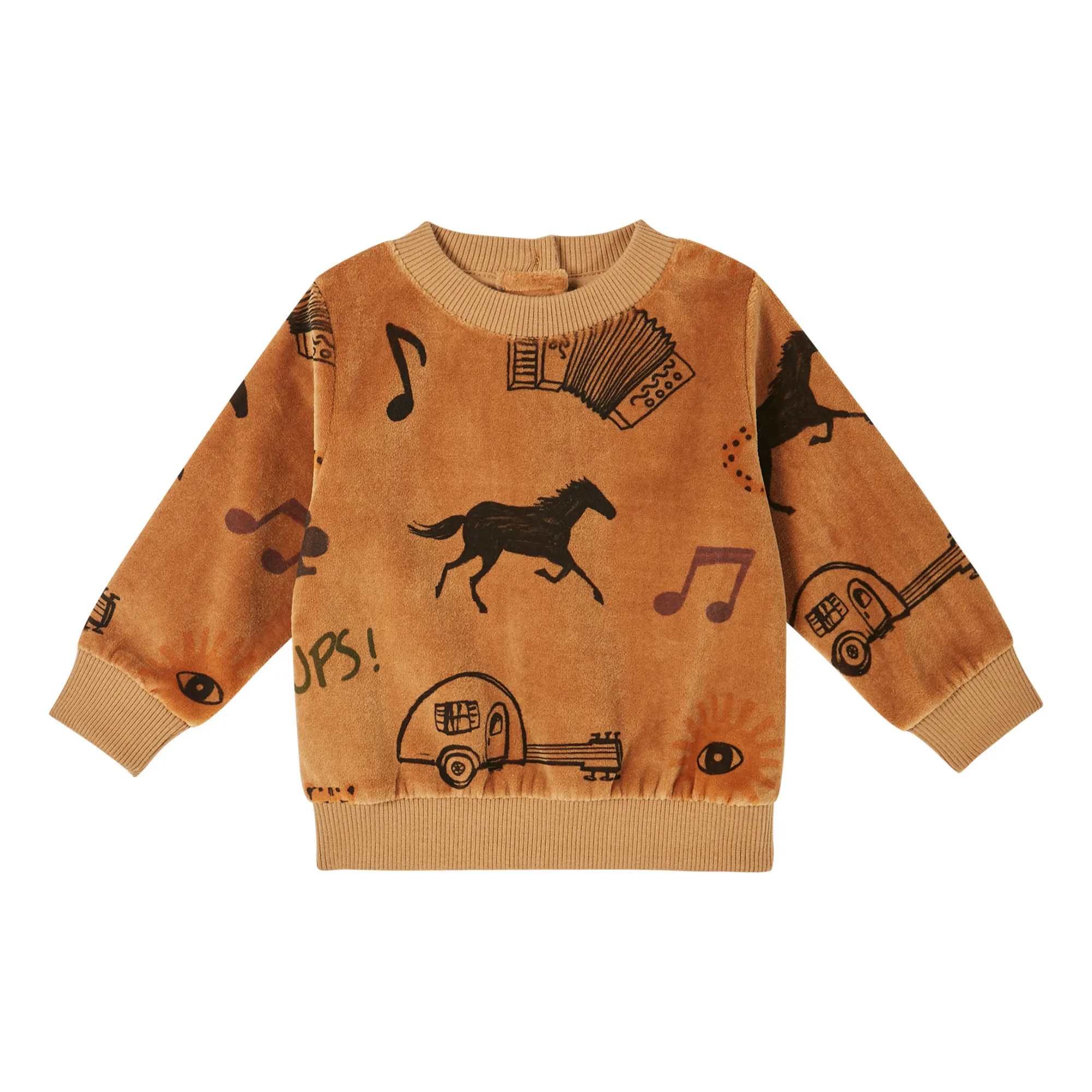 Emile Et Ida Camel Bonaventure Velour Sweatshirt
