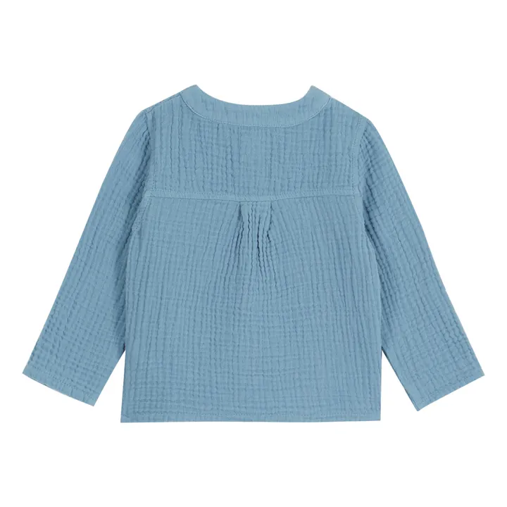 Cotton Muslin Kurta Shirt | Light blue- Product image n°1