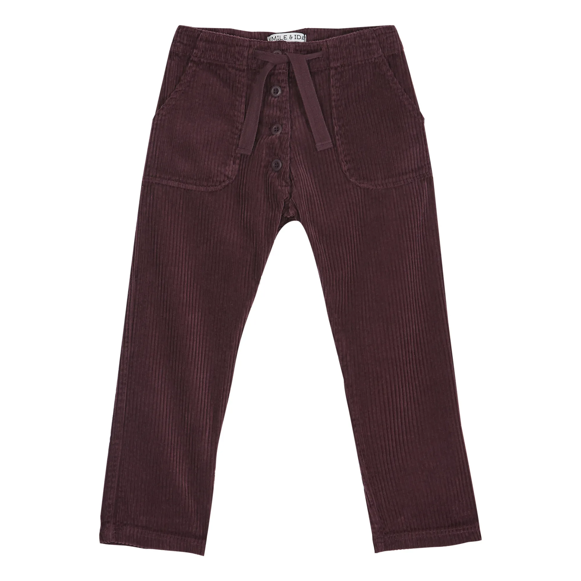 Emile Et Ida Aubergine Button-Up Corduroy Trousers