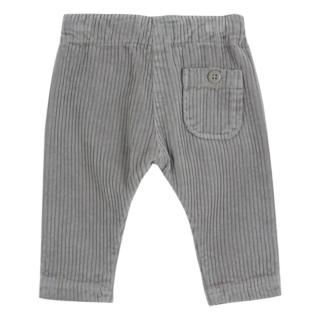 Pantalon Velours Côtelé Boutonné | Gris