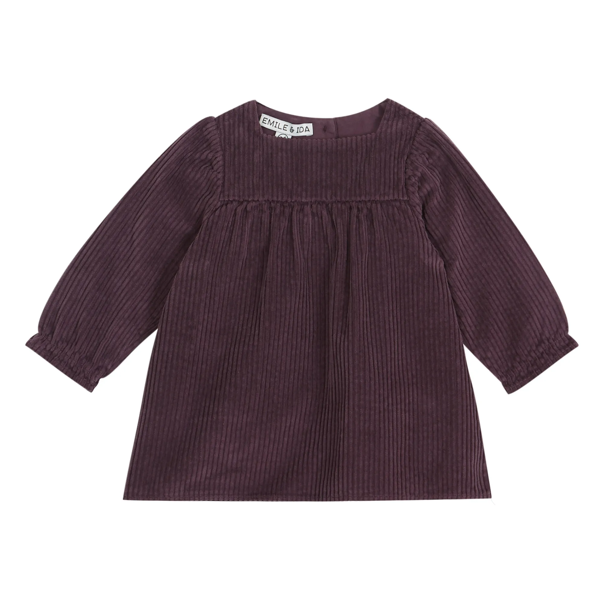Emile Et Ida Aubergine Corduroy Dress