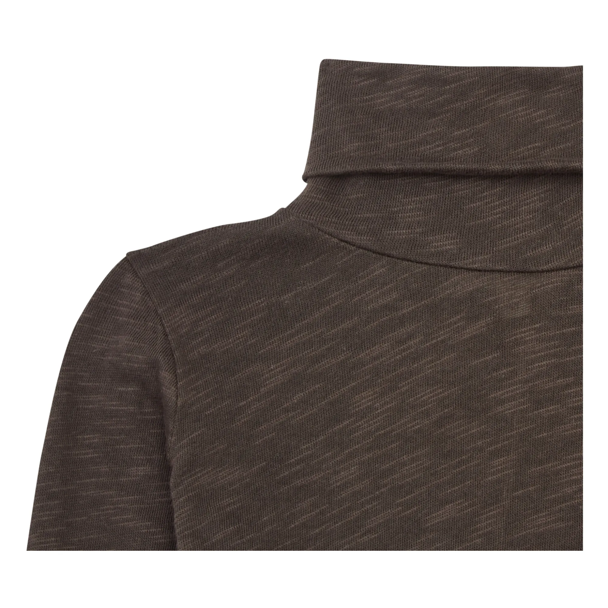 Pheasant Slub Cotton Turtleneck | Chocolate- Product image n°1