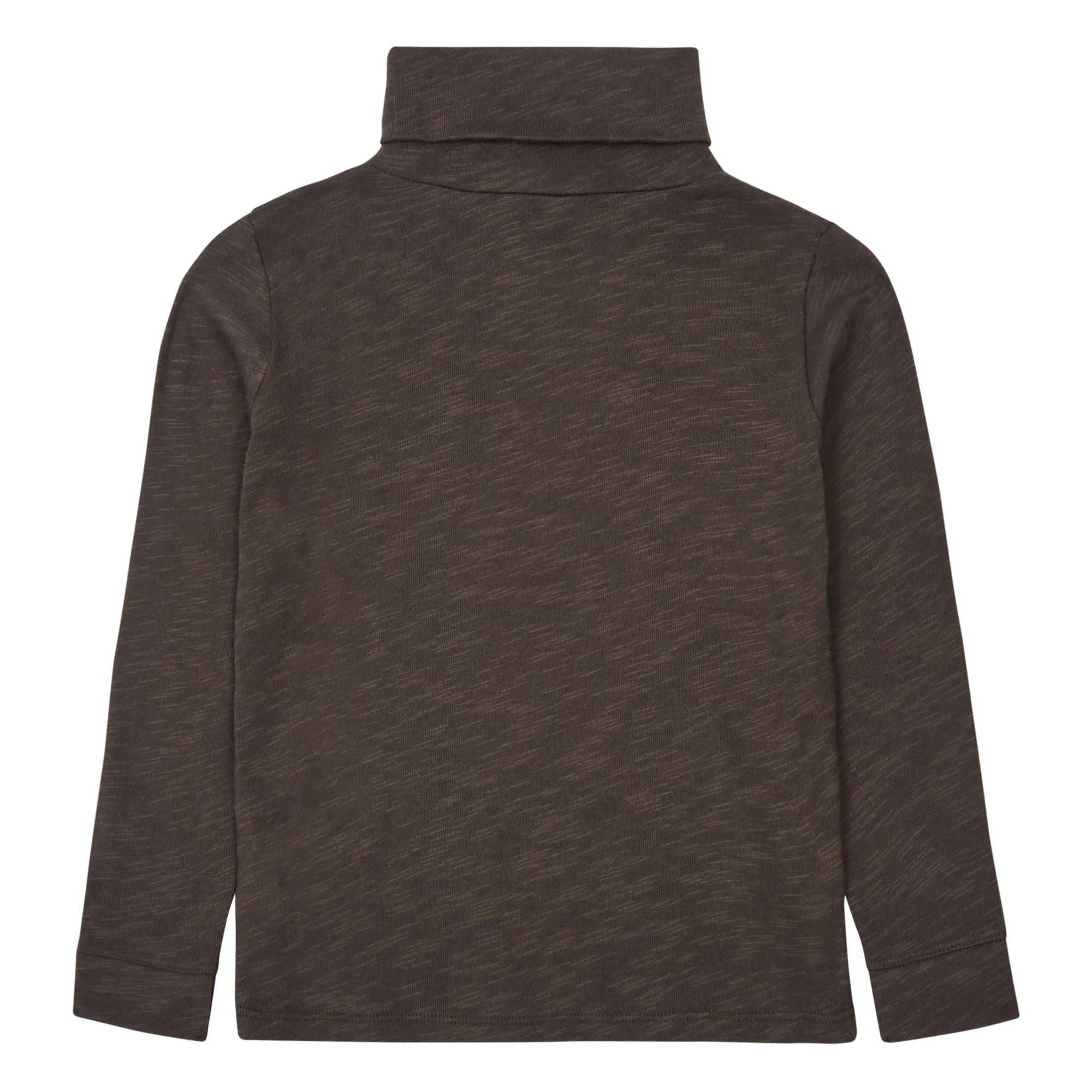 Pheasant Slub Cotton Turtleneck | Chocolate- Product image n°2