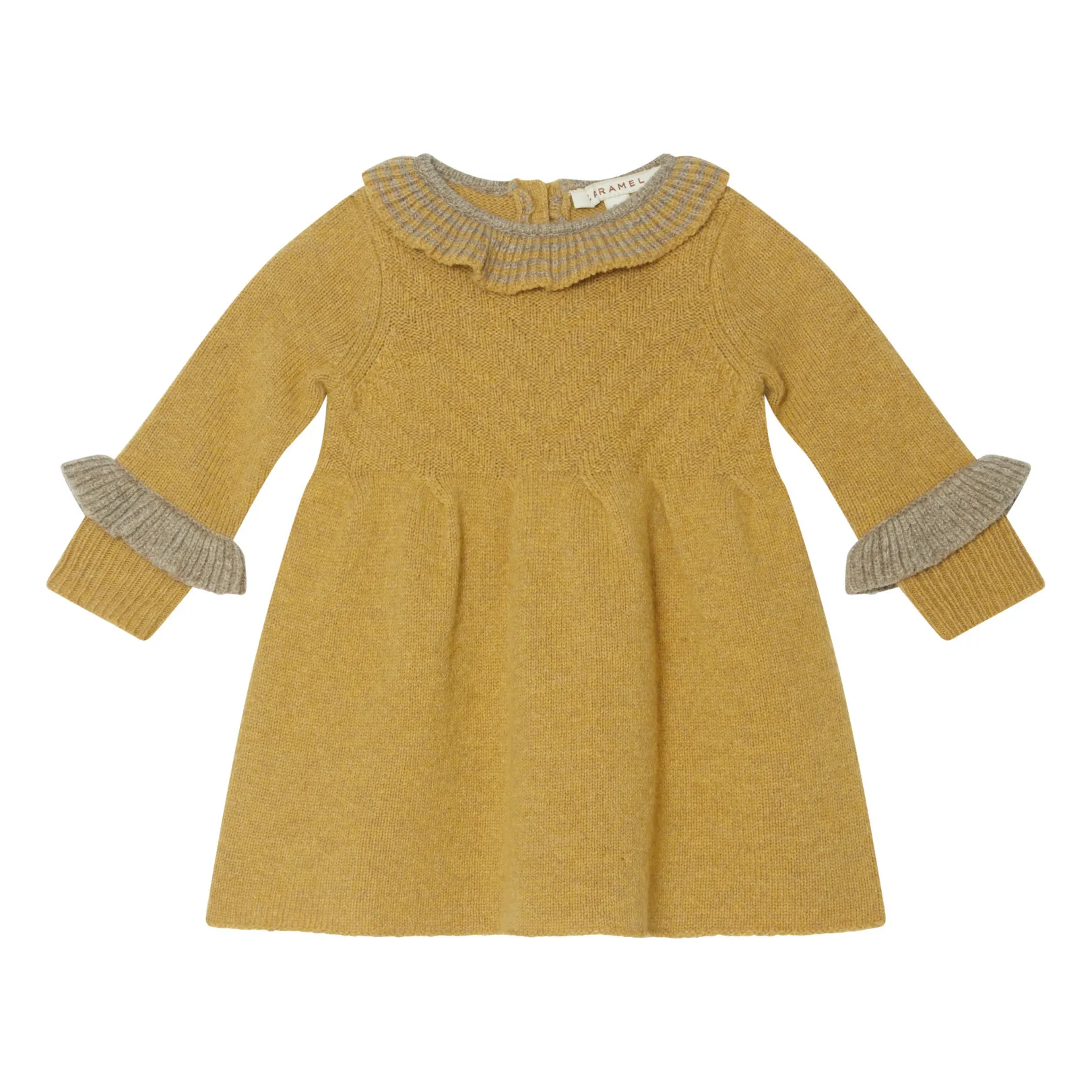 Caramel Ochre Amberly Merino Wool Dress