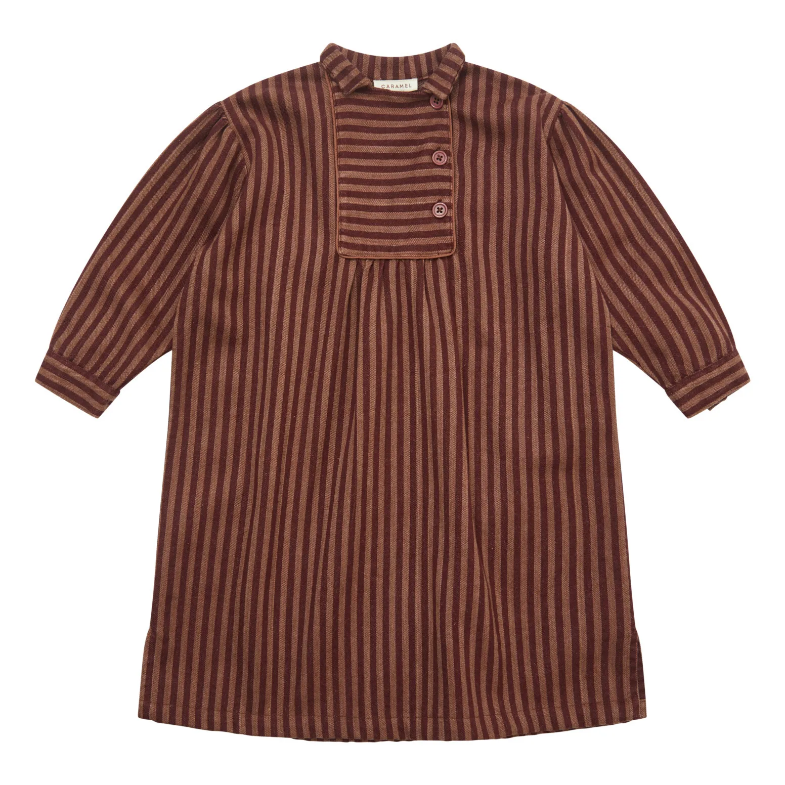 Caramel Burgundy Elder Striped Dress