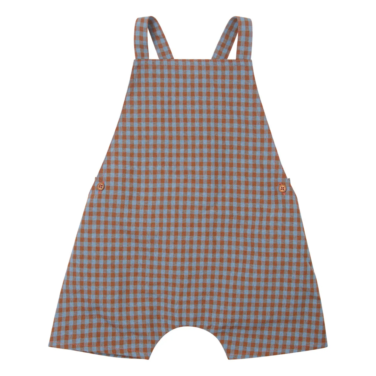 Caramel Chocolate Correa Checked Overalls