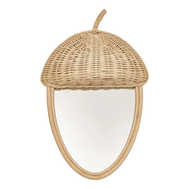 Rattan Acorn Mirror