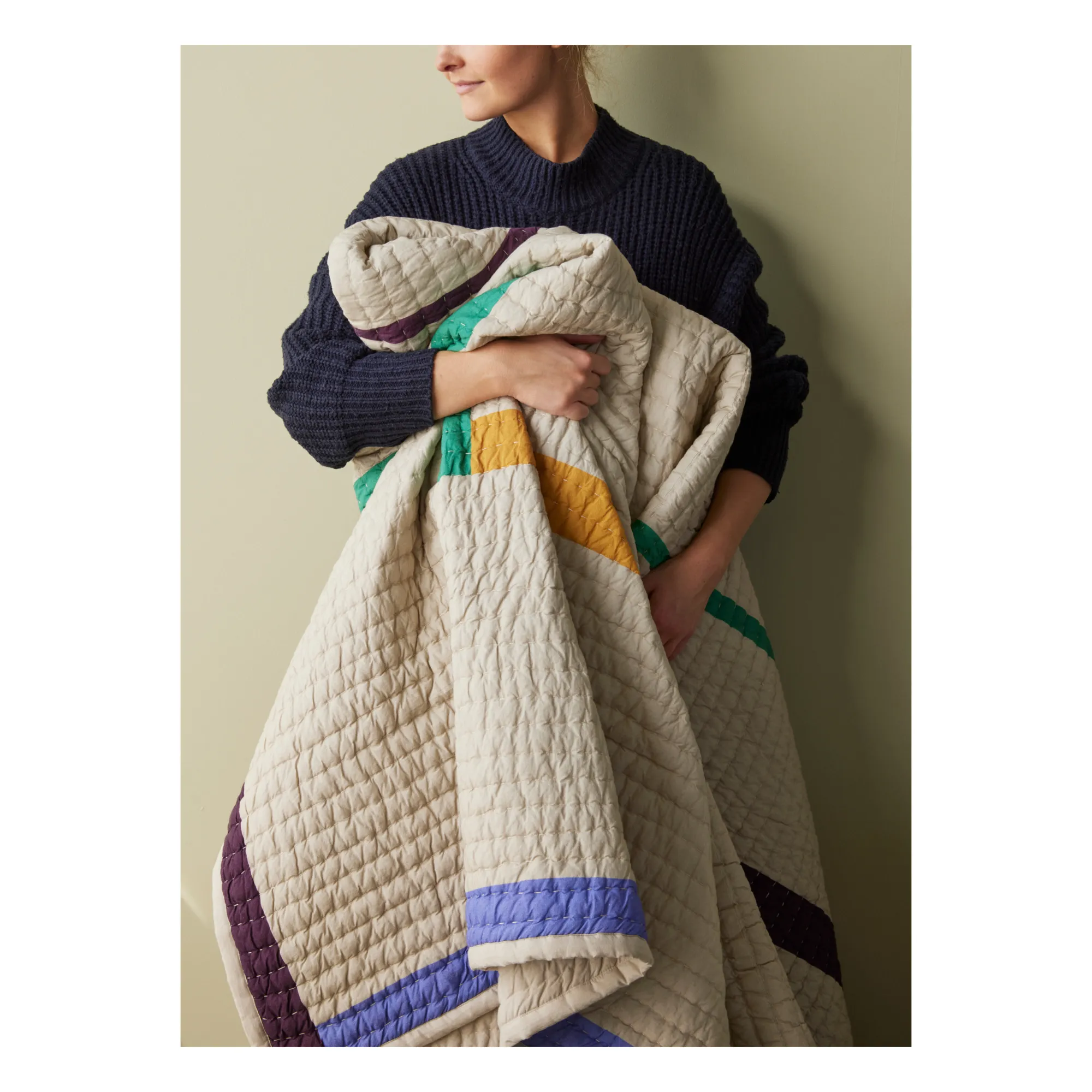 Plaid Twist en coton | Sable- Image produit n°2