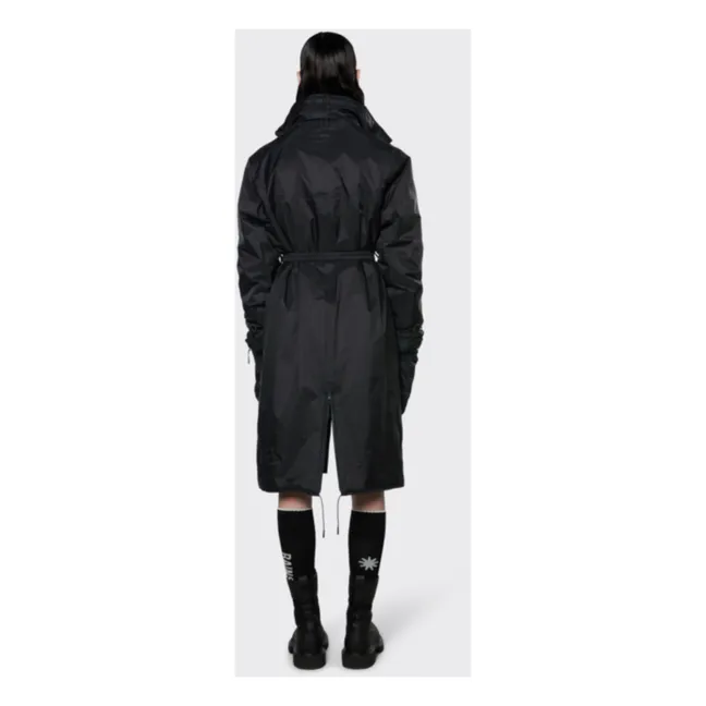 Long Quilted Coat | Black