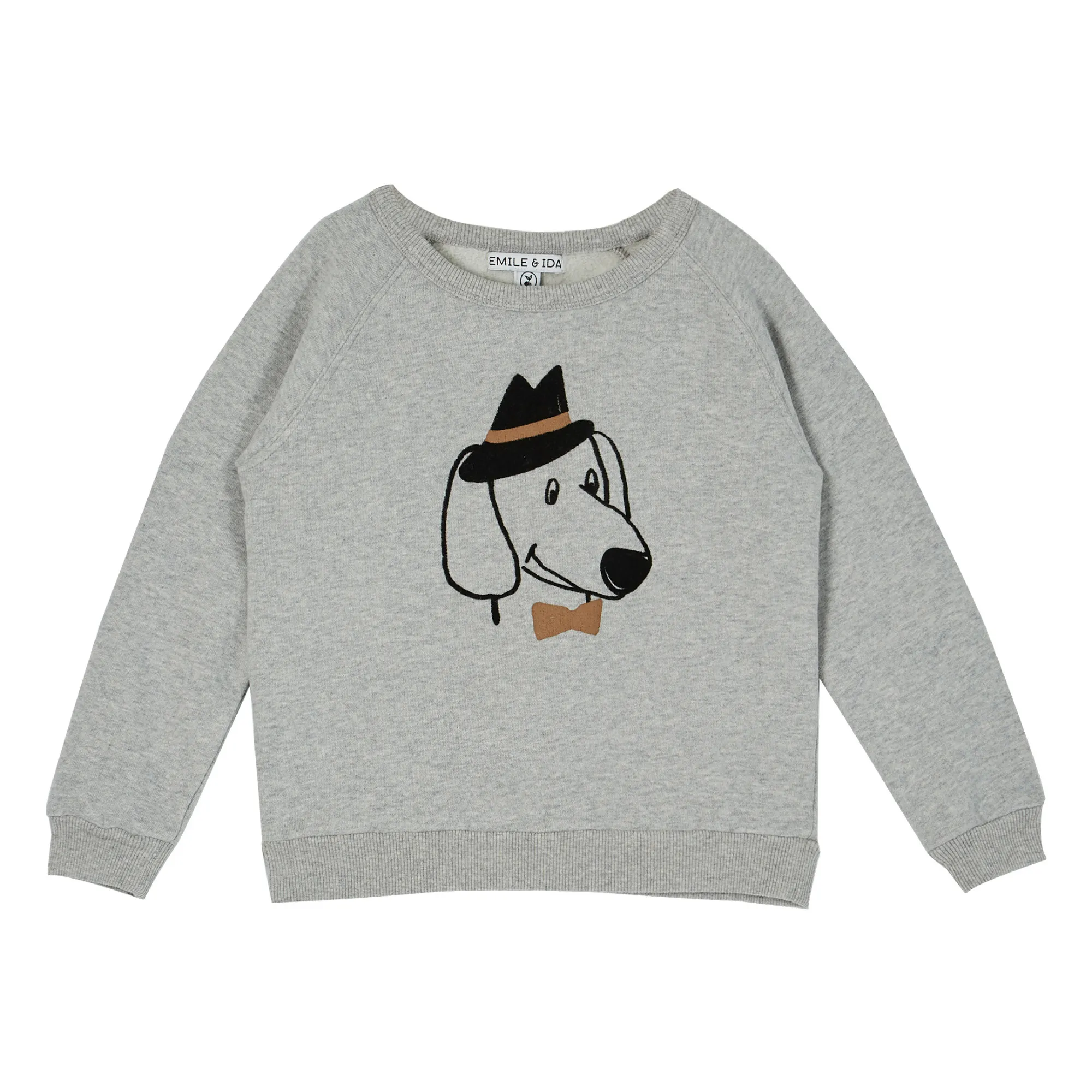 Emile Et Ida Heather Grey Organic Cotton Dog Sweatshirt