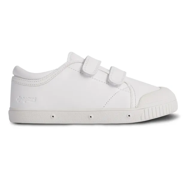 G2 Nappa Low-Top Velcro Sneakers | White