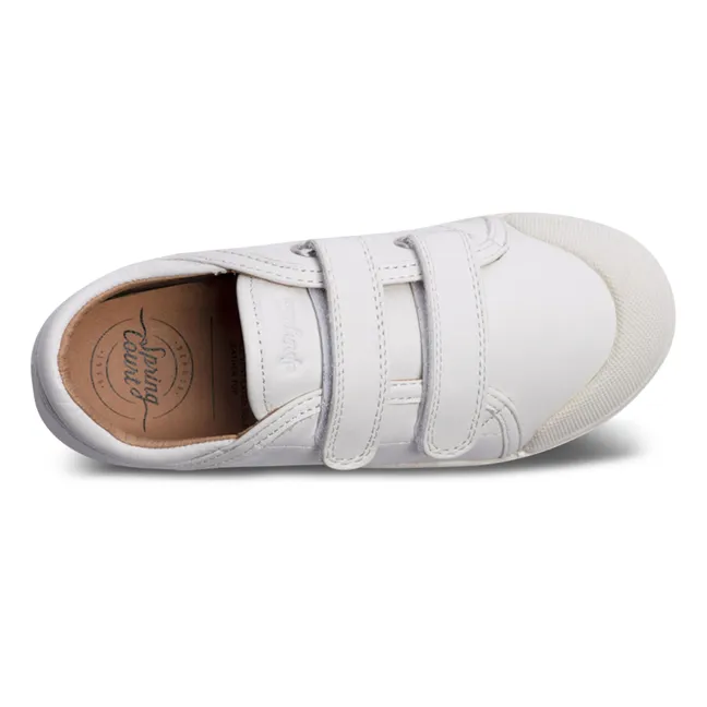 G2 Nappa Low-Top Velcro Sneakers | White