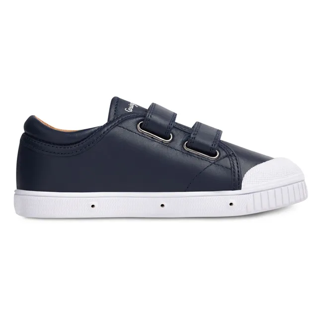 G2 Nappa Low-Top Velcro Sneakers | Navy blue