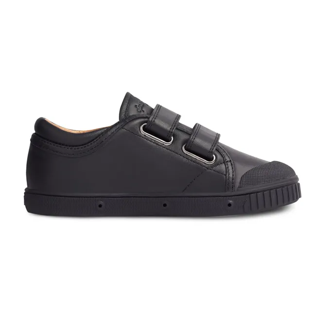 G2 Nappa Low-Top Velcro Sneakers | Black