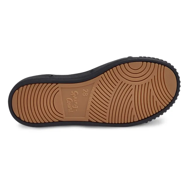 G2 Nappa Low-Top Velcro Sneakers | Black