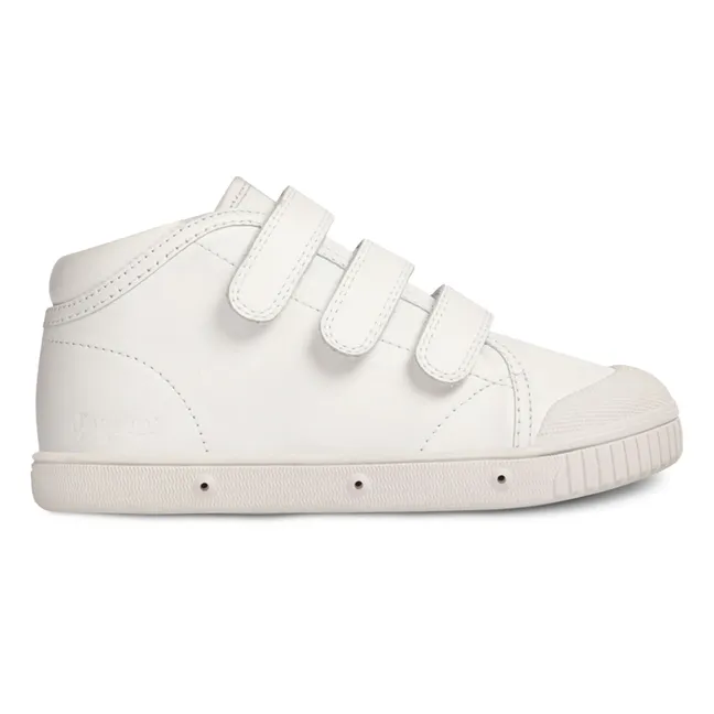 B2 Nappa High-Top Velcro Sneakers | White