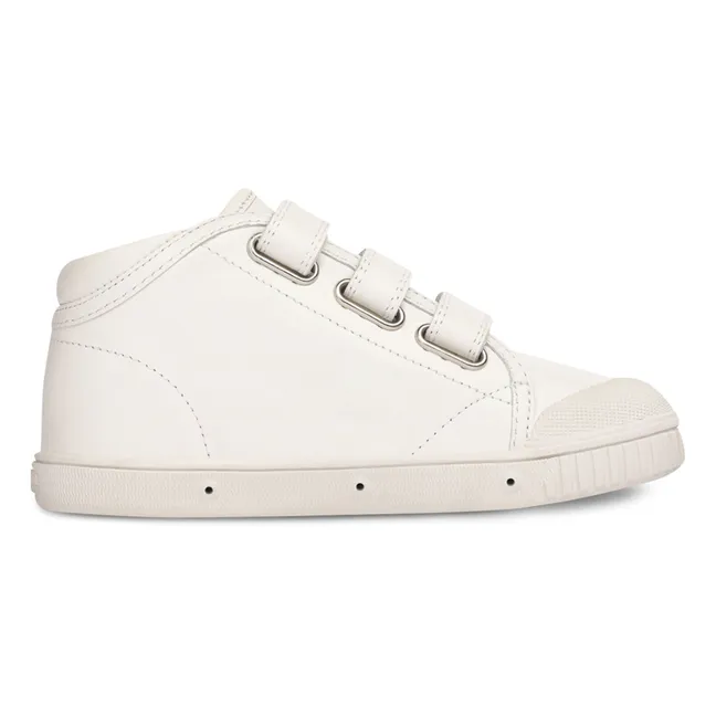 B2 Nappa High-Top Velcro Sneakers | White