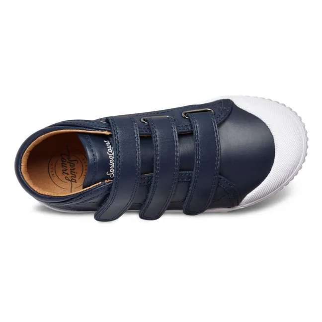 B2 Nappa Scratch Hi-Top Sneakers | Azul Marino