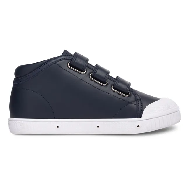 B2 Nappa Scratch Hi-Top Sneakers | Azul Marino