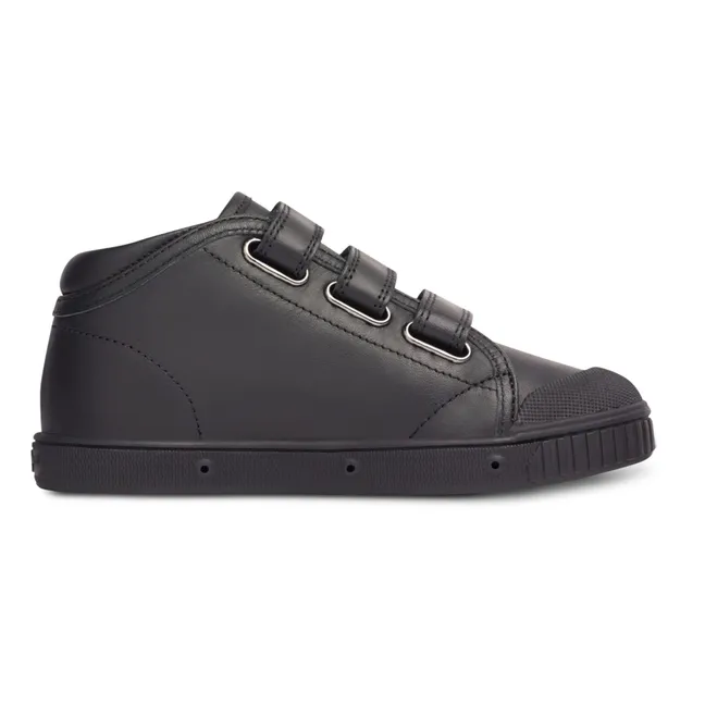 B2 Nappa High-Top Velcro Sneakers | Black