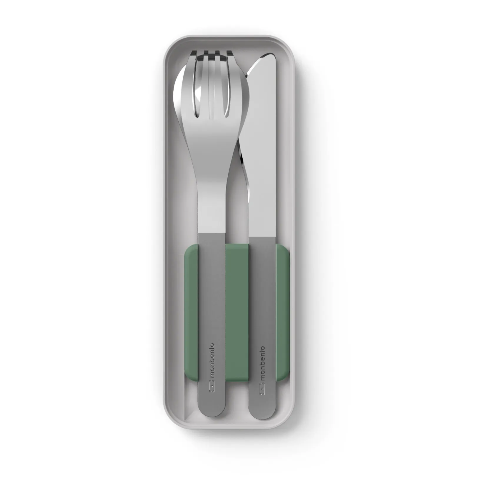 Monbento Green Mb Slim Box Stainless Steel Pocket Cutlery