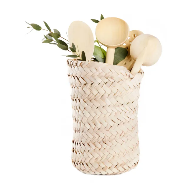 Cylindrical Palm Leaf Basket