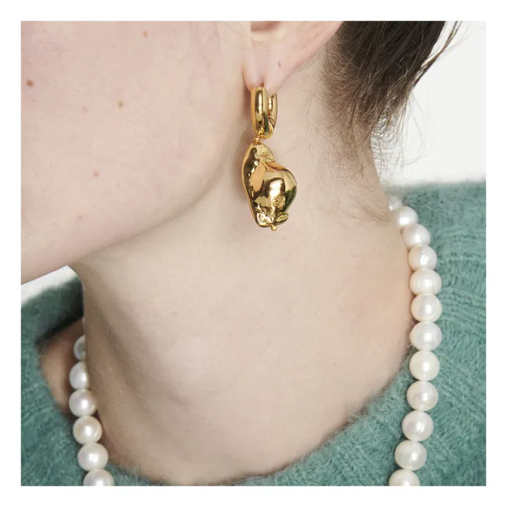 Baroque Pearl and Star Earrings | Gold- Product image n°2