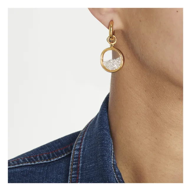 Clear Crystal Earrings | Gold
