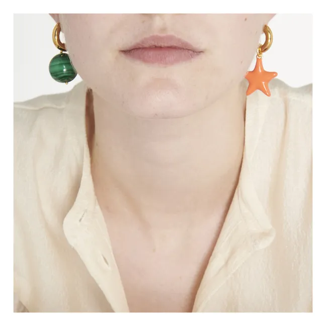 Star and Ball Earrings | Orange