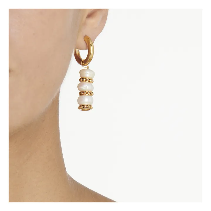 Perlen- und Donut-Ohrringe | Gelb- Produktbild Nr. 2