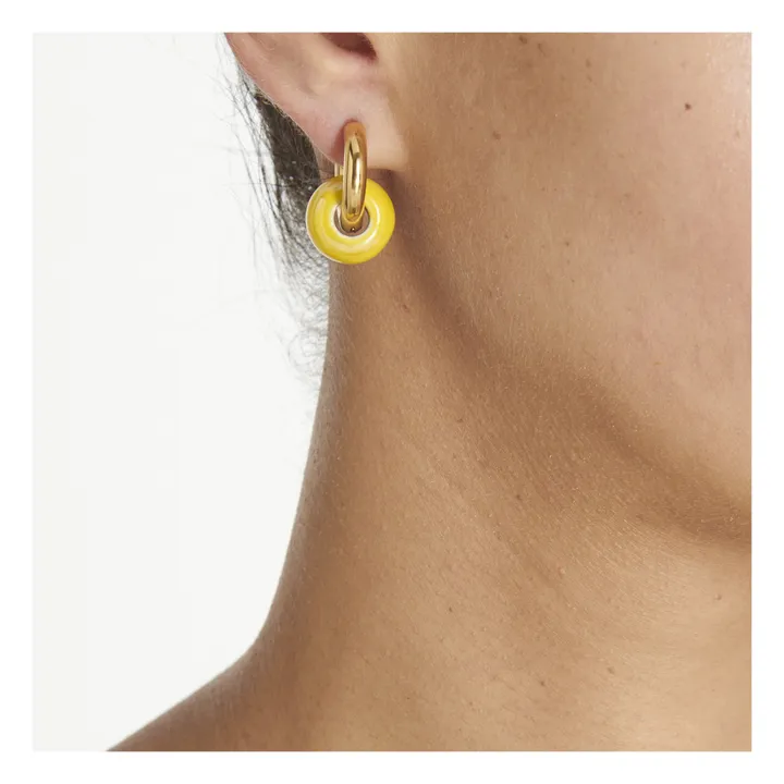 Perlen- und Donut-Ohrringe | Gelb- Produktbild Nr. 3