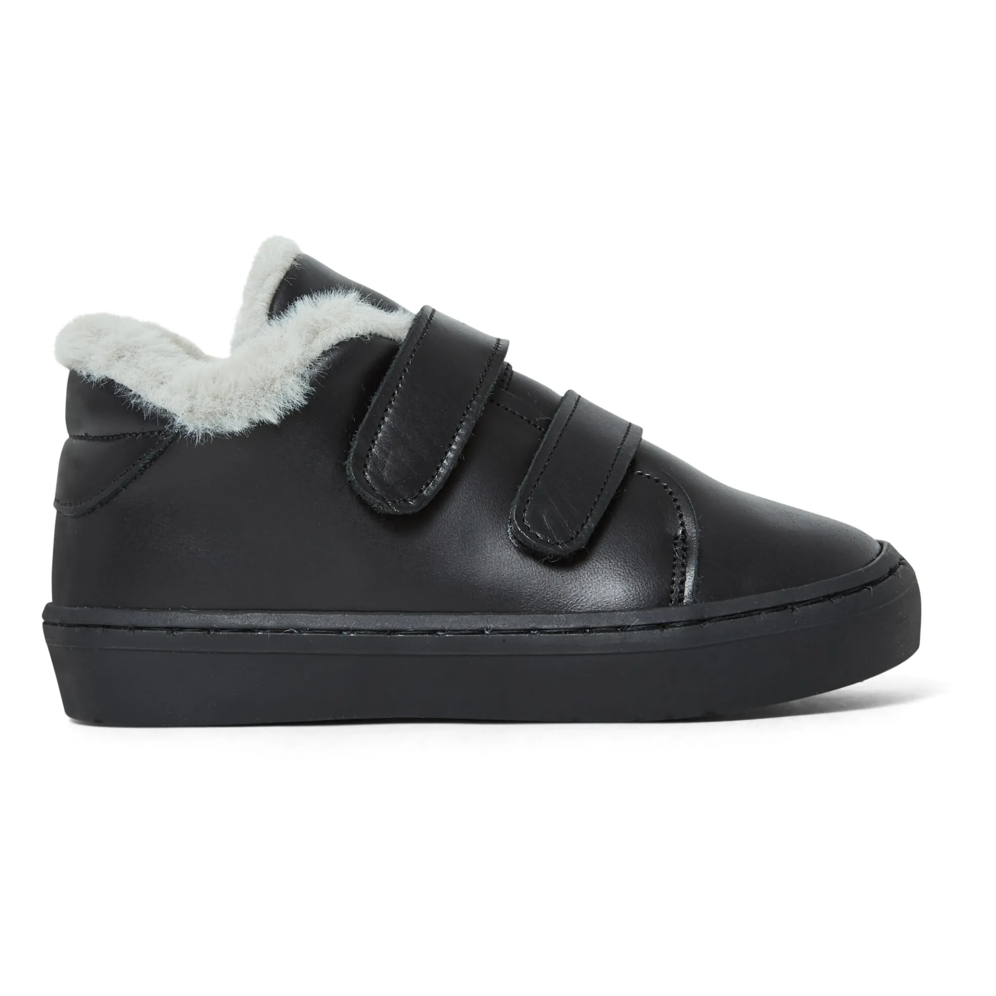 Babywalker Black Velcro Fleece-Lined Sneakers