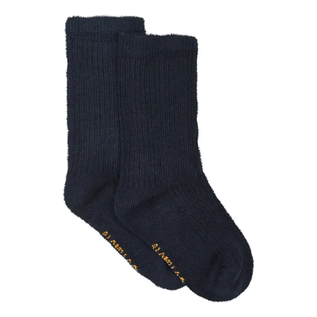 Gerippte Socken | Navy