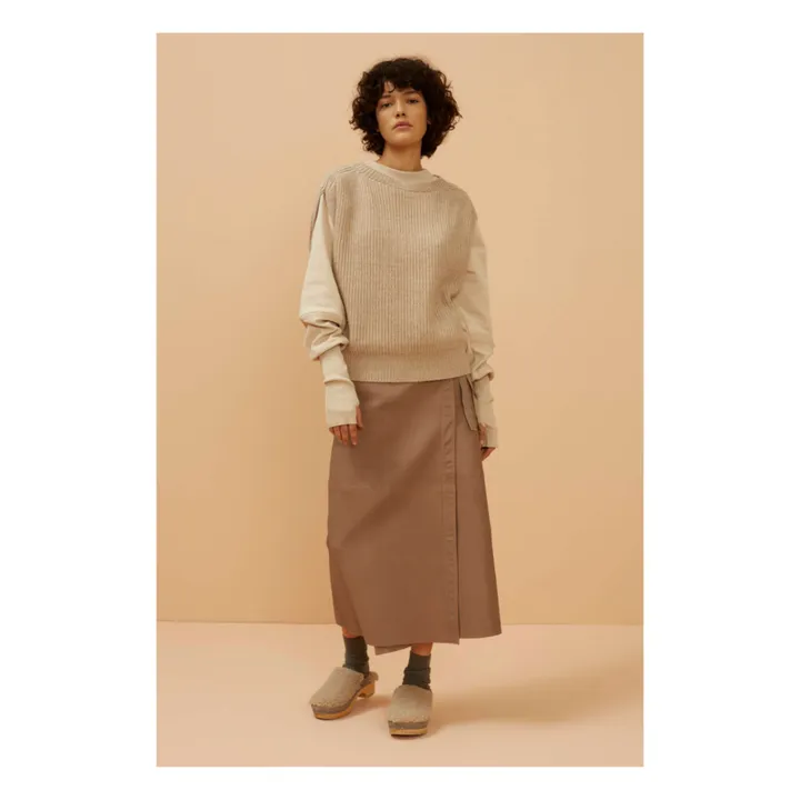 Jersey Farrah de lana merina | Beige- Imagen del producto n°4