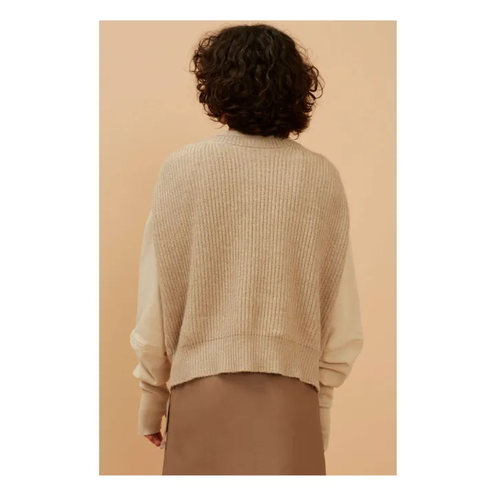 Jersey Farrah de lana merina | Beige- Imagen del producto n°7