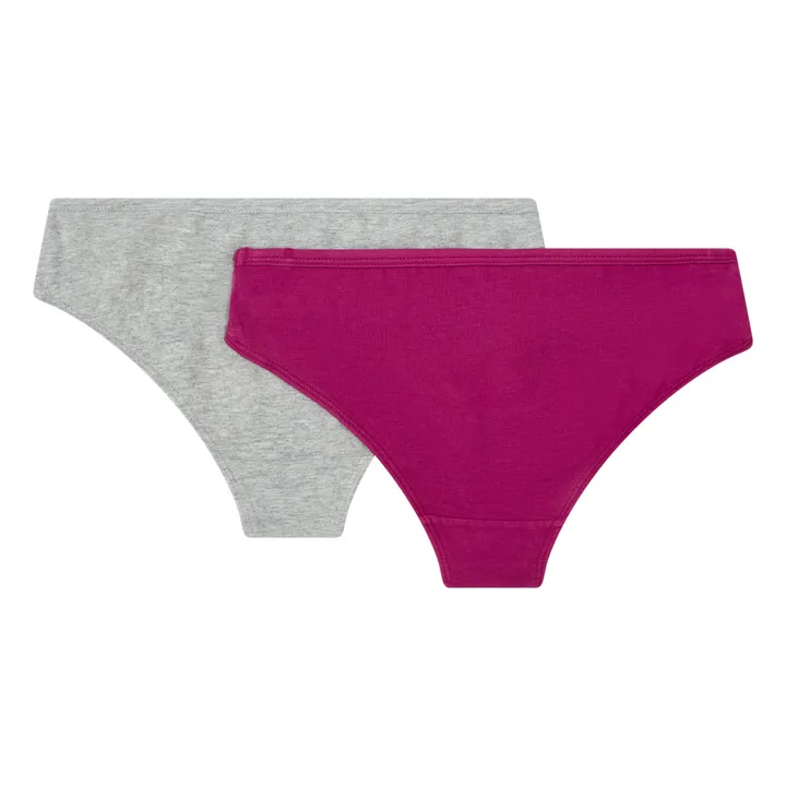 Organic Cotton Briefs - Set of 2 | Heather grey- Product image n°1