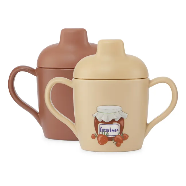Tasses d'apprentissage Fraise - Set de 2 | Rouge