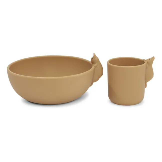 Rabbit Silicone Bowl & Cup | Camel