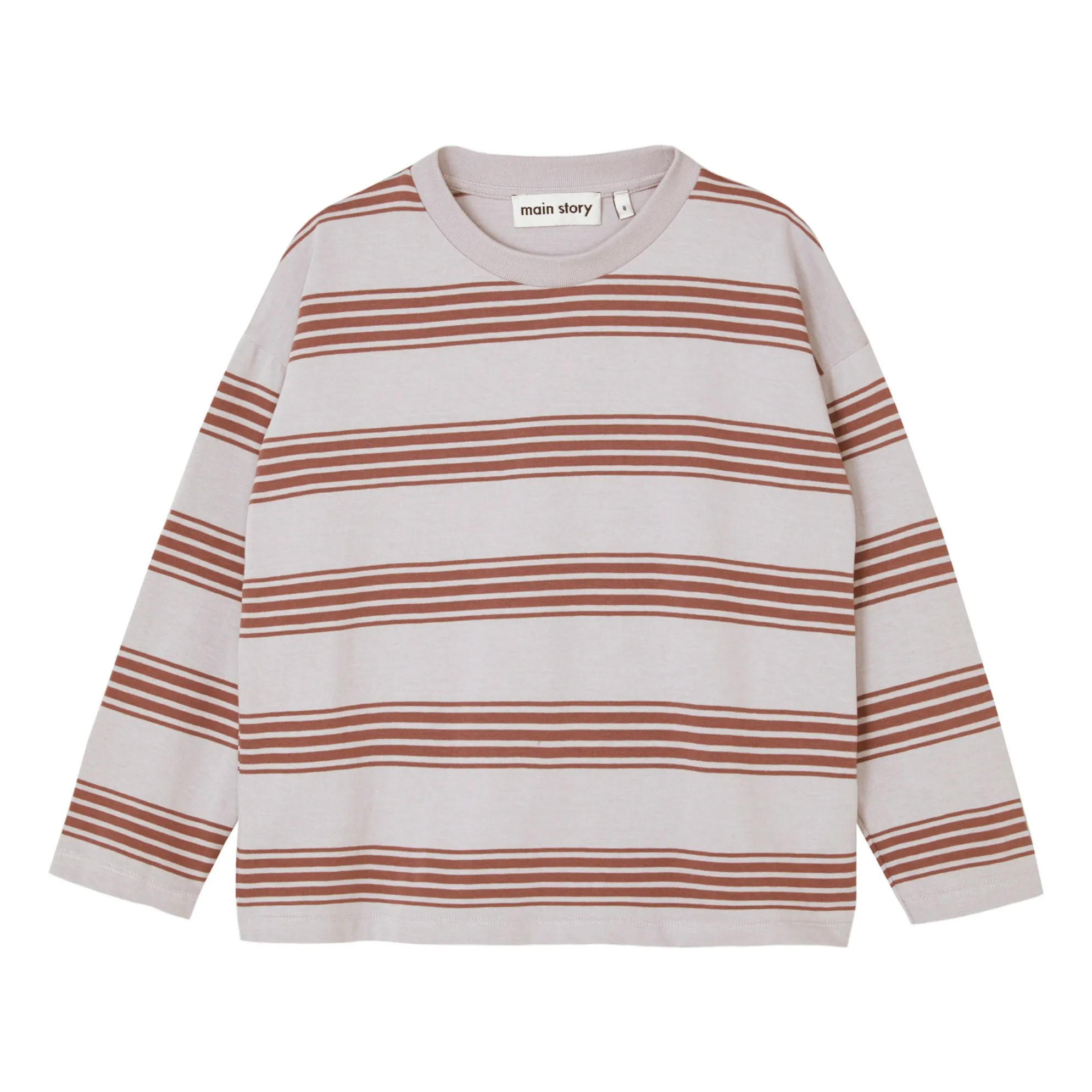 Main Story Mauve Striped Organic Cotton T-Shirt
