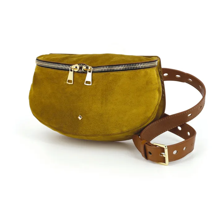 Lili Velour Belt Bag - Large | Mustard- Product image n°0