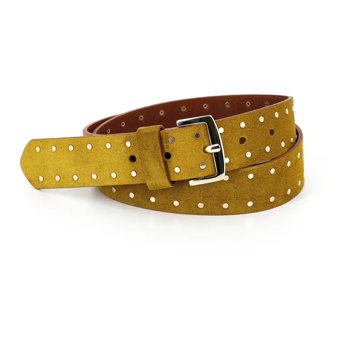 Cinturón de terciopelo Caravelle | Amarillo Mostaza- Imagen del producto n°2