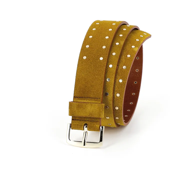 Cinturón de terciopelo Caravelle | Amarillo Mostaza- Imagen del producto n°1