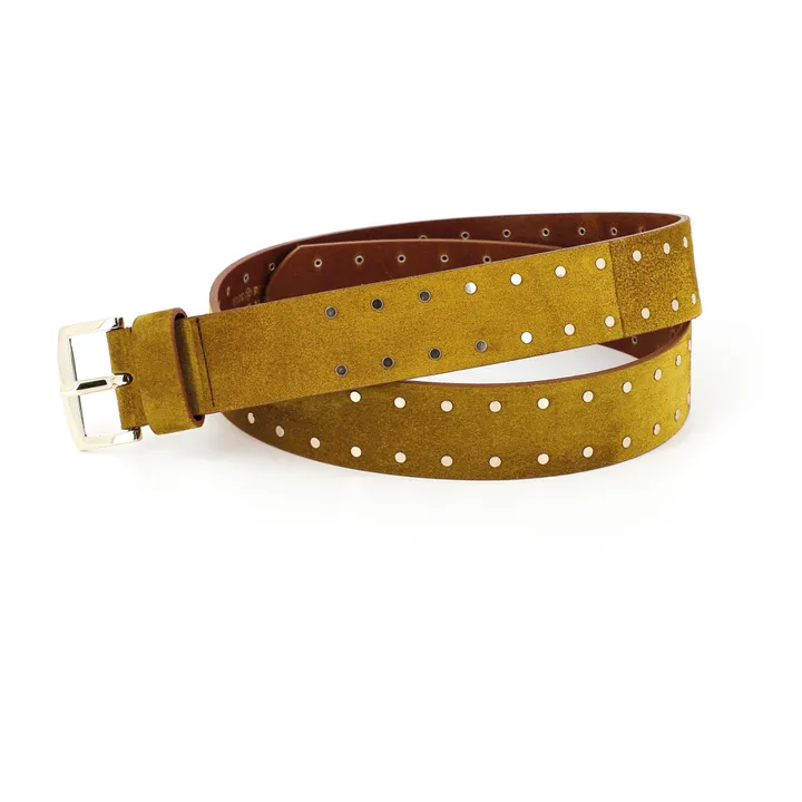 Cinturón de terciopelo Caravelle | Amarillo Mostaza- Imagen del producto n°0
