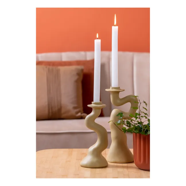 Bougeoir Organic Swirl - M | Beige